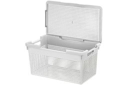 Корзина с крышкой 21 л 45,5*26,5*23,5 см Лофт узкая, светло-серая (модель 562108) - Elan gallery фото 4