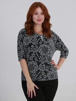 Кофта люрексовая с цветами серебро