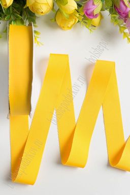 Лента репсовая с волнистыми краями 2.5 см (желтый №660) SF-1806