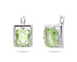 Серьги из серебра празиолит кварц, Ю-Ирина