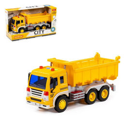 Автомобиль инерционный "Сити" самосвал свет,звук (жёлтый) (в коробке) арт.86204 /8
