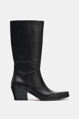 LEATHER COWBOY ANKLE BOOTS