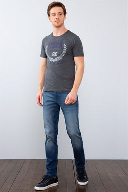 Erkek Koyu Gri Melanj Bisiklet Yaka T-Shirt Sepette S_rpriz _ndirim - U.s. polo assn фото 4