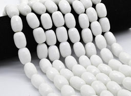 Бусины из агата белого имитация бочонок гр.13*18мм, 40,5см, 22 бусины Радуга камня