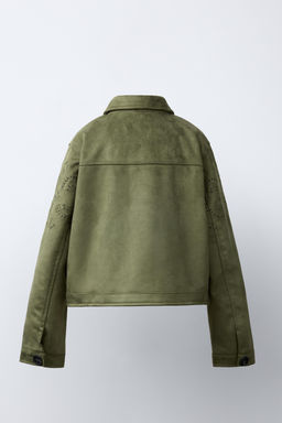 CHAQUETA EFECTO ANTE BORDADOS / Khaki - Zara фото 4