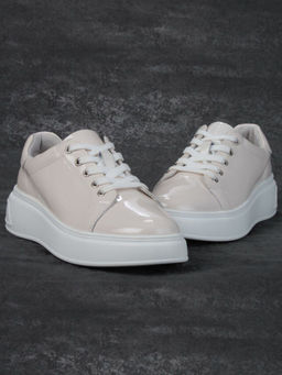 05-PDD215-1 BEIGE Кроссовки женские (натуральная кожа) - Фабричный китай фото 13