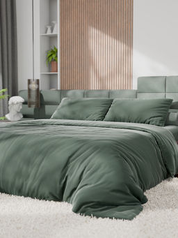 Постельное бельё евро «Этель», тенсель, оливковое