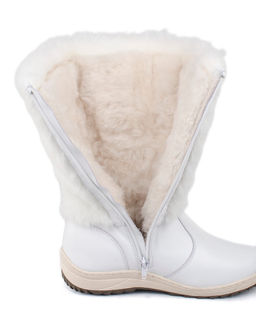 Унты женские на литой подошве., Белые.Молния