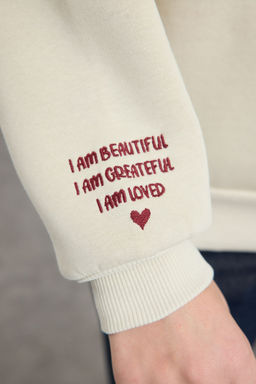 TRENDYOLMILLA Mor Nak?sl? Regular/Normal Kal?p Kal?n Ici Polarl? Orme Sweatshirt TWOAW25SW00176 фото 4