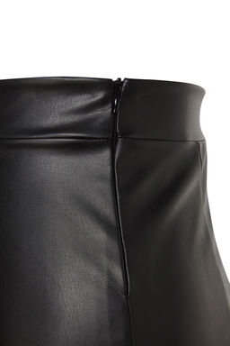 Siyah Suni Deri Yuksek Bel Maxi Etek TWOAW24ET00151 - Trendyolmilla фото 8