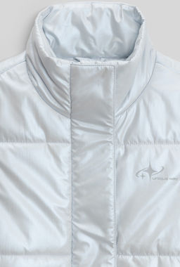 ACOOLA / Утеплённая куртка со съёмными рукавами для девочек в серо-голубом цвете фото 3