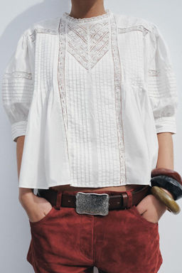 ZW COLLECTION LACE BLOUSE - Zara фото 3