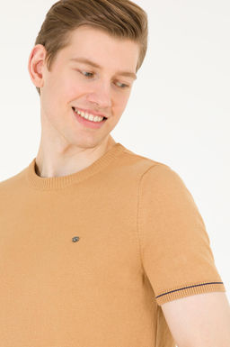 Erkek Camel Bisiklet Yaka Triko Kazak