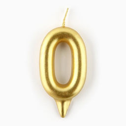 Свеча для торта, цифра «0», золото, 3×6 см