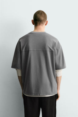 CAMISETA BOXY FIT B?SICA / Gris?ceo - Zara фото 3