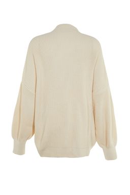 Ekru Genis Kal?p Basic Triko Kazak TWOAW23KZ01448