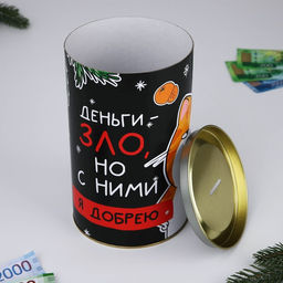 Копилка новогодняя подарок «Новый год: Деньги зло», XXL, 20×12.5 см