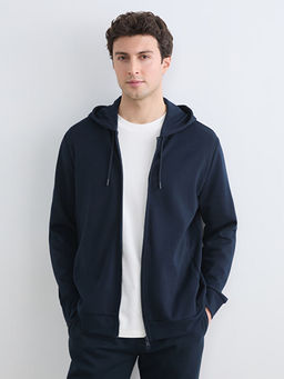 Kap??onlu Erkek Fermuarl? Sweatshirt