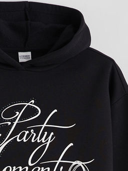 Kap??onlu K?z ?ocuk Kal?n Sweatshirt