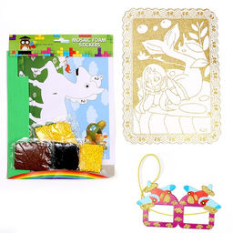 Набор для творчества: аппликация EVA крошкой и раскраска + маска на резинке Живоные - Simaland фото 2