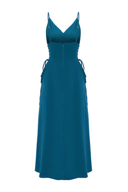 TRENDYOLMILLA Cicek Desenli Maxi Dokuma Plaj Elbisesi TBESS24EL00098  фото 25