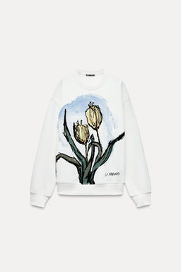 FLORAL PRINT SWEATSHIRT - Zara фото 7
