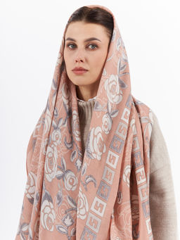 Большой, мягкий, тонкий и очень нежный двусторонний палантин с рисунком. - Tantino фото 6