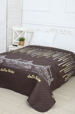 Покрывало-плед двухстороннее стеганое из полиэфирной ткани Полисатин Премиум 240Х212 N-Collection