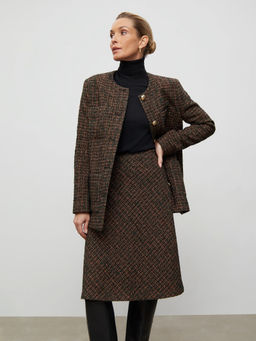 Юбка а-силуэта из твида S988/rory - Emka фото 2