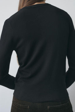 PLAIN KNIT CARDIGAN WITH GOLD BUTTONS - Zara фото 3