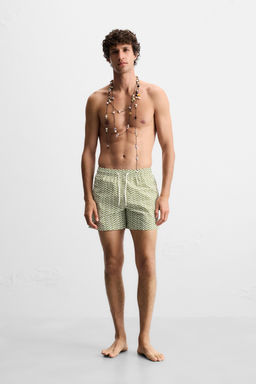WAVY MID-LENGTH SWIMMING TRUNKS