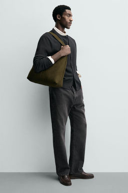 BOLSO SHOPPER LISO / Verde Caqui