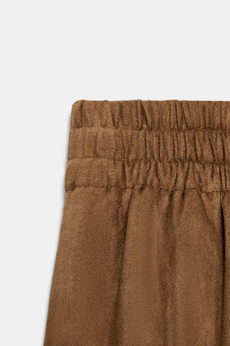WIDE-LEG FAUX SUEDE TROUSERS - Zara фото 6