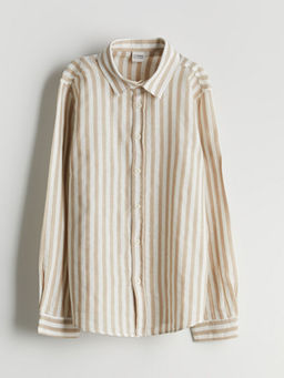 ?izgili Keten Kar???ml? Erkek ?ocuk G?mlek