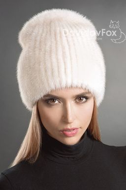Шапка Бини норка жемчуг