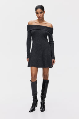 Vestido off-the-shoulder en punto de canal? - H&m фото 6