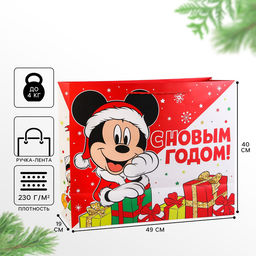 Пакет подарочный новогодний «С Новым годом!», 40×49×19 см, упаковка, Микки Маус