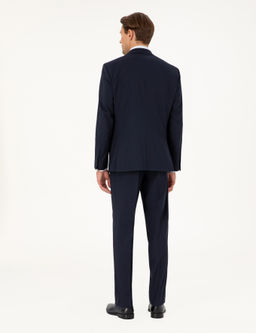 Lacivert Slim Fit Tak_m Elbise