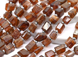 Бусины из граната (спессартин) кристаллы 8*10мм, 25см, 21 бусина Радуга камня