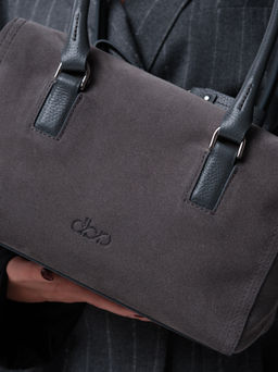 Замшевая сумка Cube DBR 31333 серый замок  фото 9