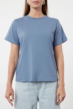 Indigo %100 Pamuk Basic Bisiklet Yaka Orme T-Shirt TWOSS23TS00000