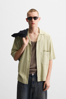 EMBROIDERED TEXTURED WEAVE SHIRT - Zara фото 2