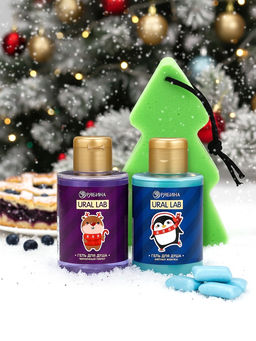 Новогодний подарочный набор косметики Gift for you: гель для душа 2 шт. ? 100 мл, мочалка для тела, URAL LAB фото 2