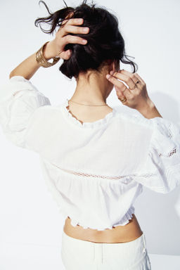 Blusa de algod?n con jaretas - H&m фото 5