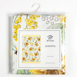 Скатерть Этель. Солнечные цветы, 180?147 см, 100% хлопок, саржа 190 г/м?
