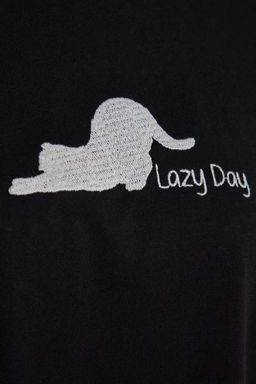 Siyah Kedi Bask?l? Sweatshirt-Pantolon Orme Pijama Tak?m? THMAW24PT00044 - Trendyolmilla фото 7