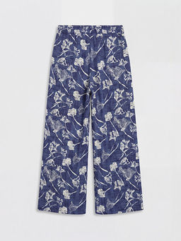 Beli Lastikli ?i?ekli Kad?n Pantolon