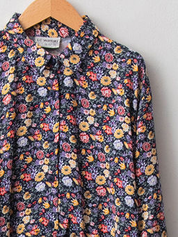 Desenli Uzun Kollu Viskon K?z ?ocuk G?mlek - Waikiki фото 3