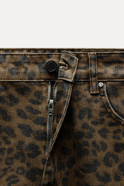 ZW COLLECTION ANIMAL PRINT RELAXED LOW-RISE JEANS - Zara фото 7