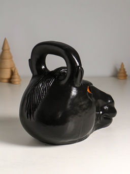 Копилка для денег Гиря конь, гипс, 20.5?25 см, чёрный